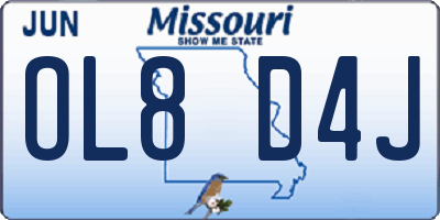 MO license plate OL8D4J