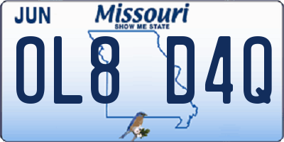 MO license plate OL8D4Q