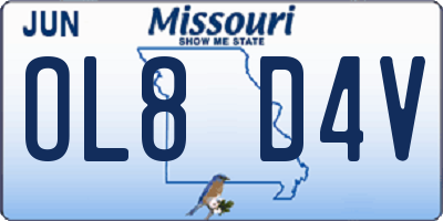MO license plate OL8D4V