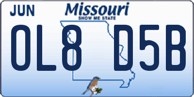 MO license plate OL8D5B