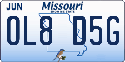 MO license plate OL8D5G