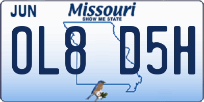 MO license plate OL8D5H