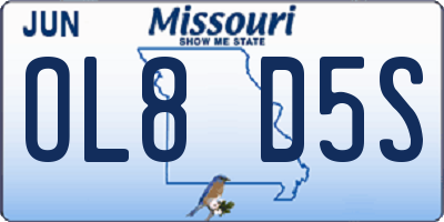 MO license plate OL8D5S