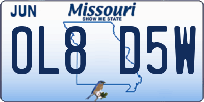 MO license plate OL8D5W