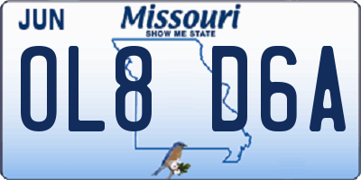 MO license plate OL8D6A