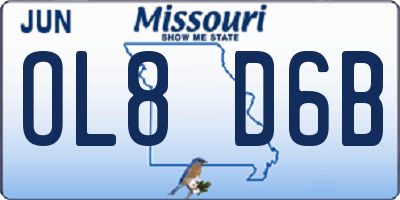 MO license plate OL8D6B