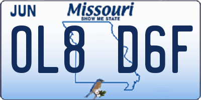 MO license plate OL8D6F