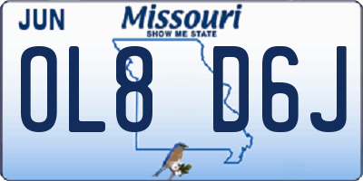 MO license plate OL8D6J