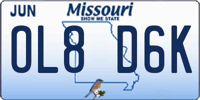MO license plate OL8D6K