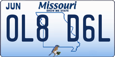 MO license plate OL8D6L