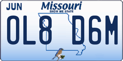 MO license plate OL8D6M