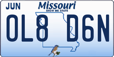 MO license plate OL8D6N