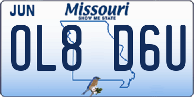 MO license plate OL8D6U
