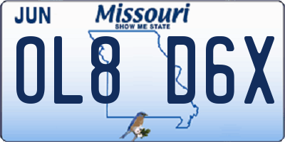 MO license plate OL8D6X