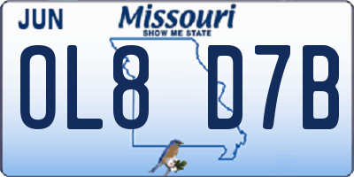 MO license plate OL8D7B
