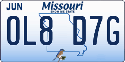 MO license plate OL8D7G