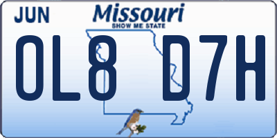 MO license plate OL8D7H