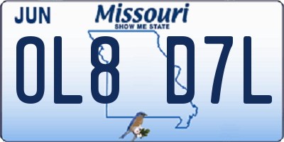 MO license plate OL8D7L