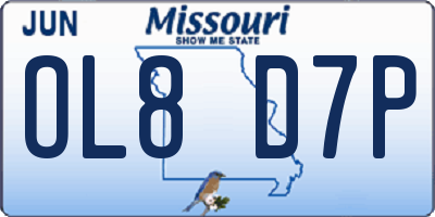 MO license plate OL8D7P