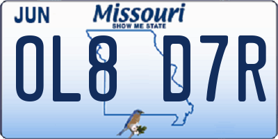 MO license plate OL8D7R