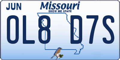 MO license plate OL8D7S