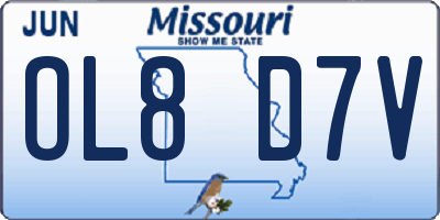 MO license plate OL8D7V