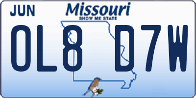 MO license plate OL8D7W
