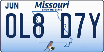 MO license plate OL8D7Y