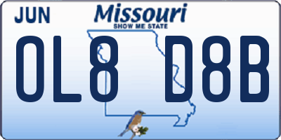 MO license plate OL8D8B