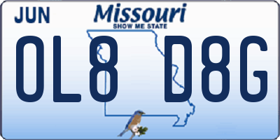 MO license plate OL8D8G
