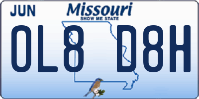 MO license plate OL8D8H