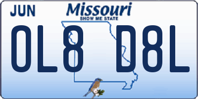 MO license plate OL8D8L