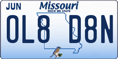MO license plate OL8D8N