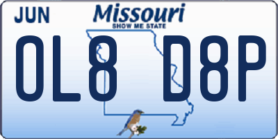MO license plate OL8D8P