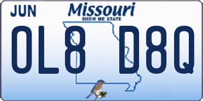 MO license plate OL8D8Q