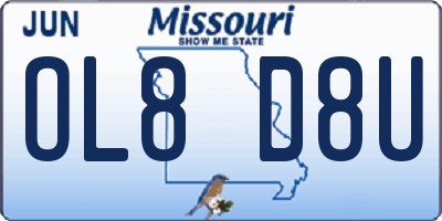 MO license plate OL8D8U