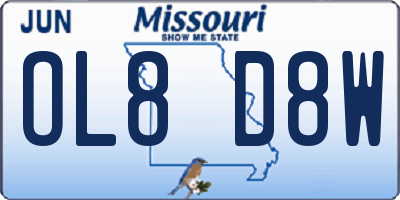 MO license plate OL8D8W