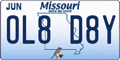 MO license plate OL8D8Y