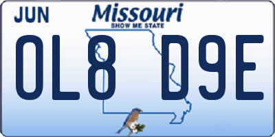 MO license plate OL8D9E