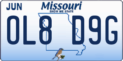 MO license plate OL8D9G