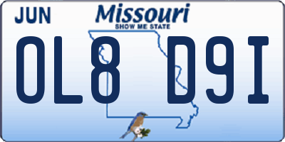 MO license plate OL8D9I
