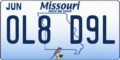 MO license plate OL8D9L