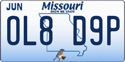 MO license plate OL8D9P