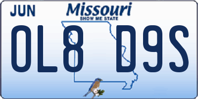 MO license plate OL8D9S