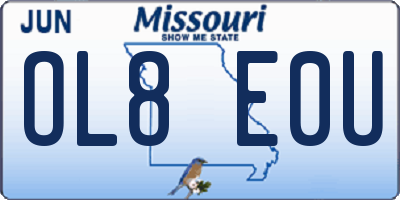 MO license plate OL8E0U