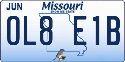 MO license plate OL8E1B