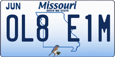 MO license plate OL8E1M