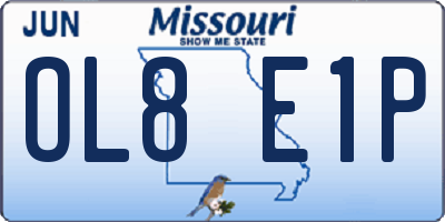 MO license plate OL8E1P
