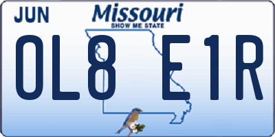MO license plate OL8E1R