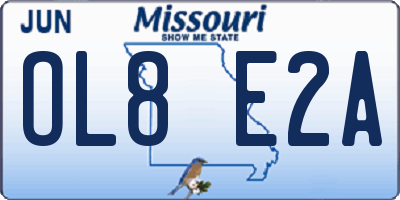 MO license plate OL8E2A